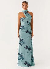 Songbird Maxi Dress Blue Black Floral