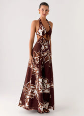 Sonnet Maxi Dress Espresso Meadow