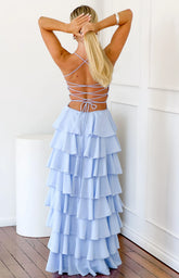 Georgie Blue Ruffle Maxi Dress PRE ORDER