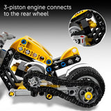 LEGO Technic Yellow Motorcycle Toy Building Toy for Boys Girls Ages 7 Model Kit with Detailed Features Bedroom Decor for Kids Gift for Birthdays 42225