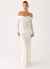 Over To You Sequin Maxi Dress White