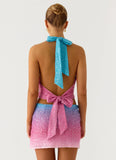 One More Time Sequin Knit Top Disco Ombre