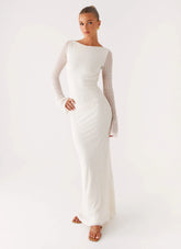 Ethereal Long Sleeve Maxi Dress Ivory