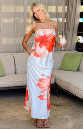Damia White Floral Maxi Dress