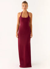 Kill This Love Ribbed Maxi Dress Dark Cherry