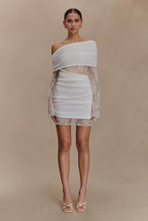 Luxie Lace Knit Mini Dress Ivory