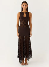 Koka Lace Maxi Dress Cool Chocolate