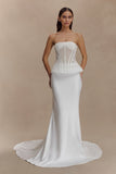 Clara Fishtail Maxi Skirt White
