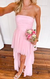 Avery Pink High Low Maxi Dress