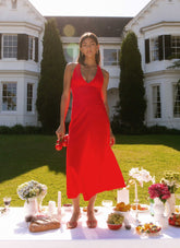 Falling For You Midi Dress Red