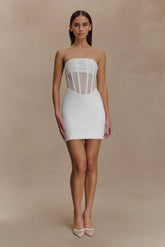 Palmer Mesh Corset Mini Dress Ivory