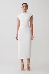 Lorena Cotton Midi Dress White