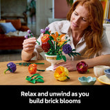 LEGO Botanicals Flower Arrangement Artificial Flowers Building Set Decor for Table Display Gift for Birthdays Unique Bouquet for Adults Ages 18 10345