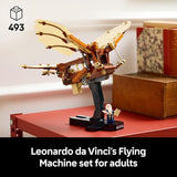 LEGO Icons Leonardo da Vinci's Flying Machine DIY Kit - Ornithopter Building Set for Adults. Ages 18+ - Craft for Home or Office Decor with Display Stand - Gift Idea - 10363
