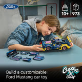 LEGO Technic Custom Garage Ford Mustang GT Car 42236 Customizable Building Toys for Boys Girls Ages 10 Toy Car for Display for Bedroom 973 pieces Gifts for Kids