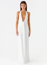 Cheyenne Halter Neck Maxi Dress Ivory