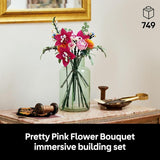 LEGO Botanicals Pretty Pink Flower Bouquet Building Set for Adults Gifts for Birthdays Artificial Flowers for Decor or Table Display 10342
