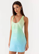 Mora Sequin Mini Dress Sea Ombre