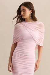 Magoria Light Pink Mesh Round Neck Cape