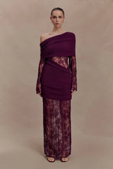 Luxie Lace Knit Maxi Dress Plum