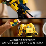 LEGO Icons Transformers Bumblebee Action Figure Collectible Robot Gift for Adults Movie Themed Model Building Set for Sci Fi Enthusiasts and Transformers Fans Converts to Vehicle Mode 10338