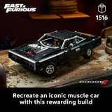 LEGO Technic Fast and Furious Dodge Charger R T Car 42231 Building Sets for Adults Ages 18 Highly Detailed Model Car Kit for Display 1516 pieces Gift for Fans of the Movie