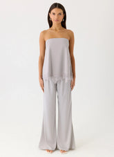 Sorena Low Rise Flared Pants Misty Blue