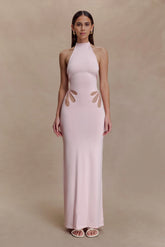 Brock Knit Halter Maxi Dress Baby Pink