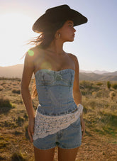 Vianna Denim Bustier Top True Denim