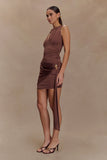 Alicent Slinky Beaded Top Chocolate