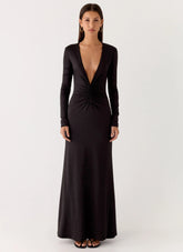 Palm Haze Maxi Dress Black