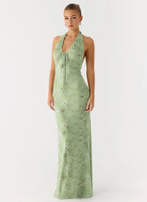 Ask You Twice Maxi Dress Blurred Lime
