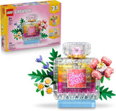 LEGO Creator 3 in 1 Floral Decor Perfume Bottle 31383 Building Toys for Girls Boys Ages 8 3 Building Options Bedroom or Desk Decor 286 pieces Gift for Birthdays