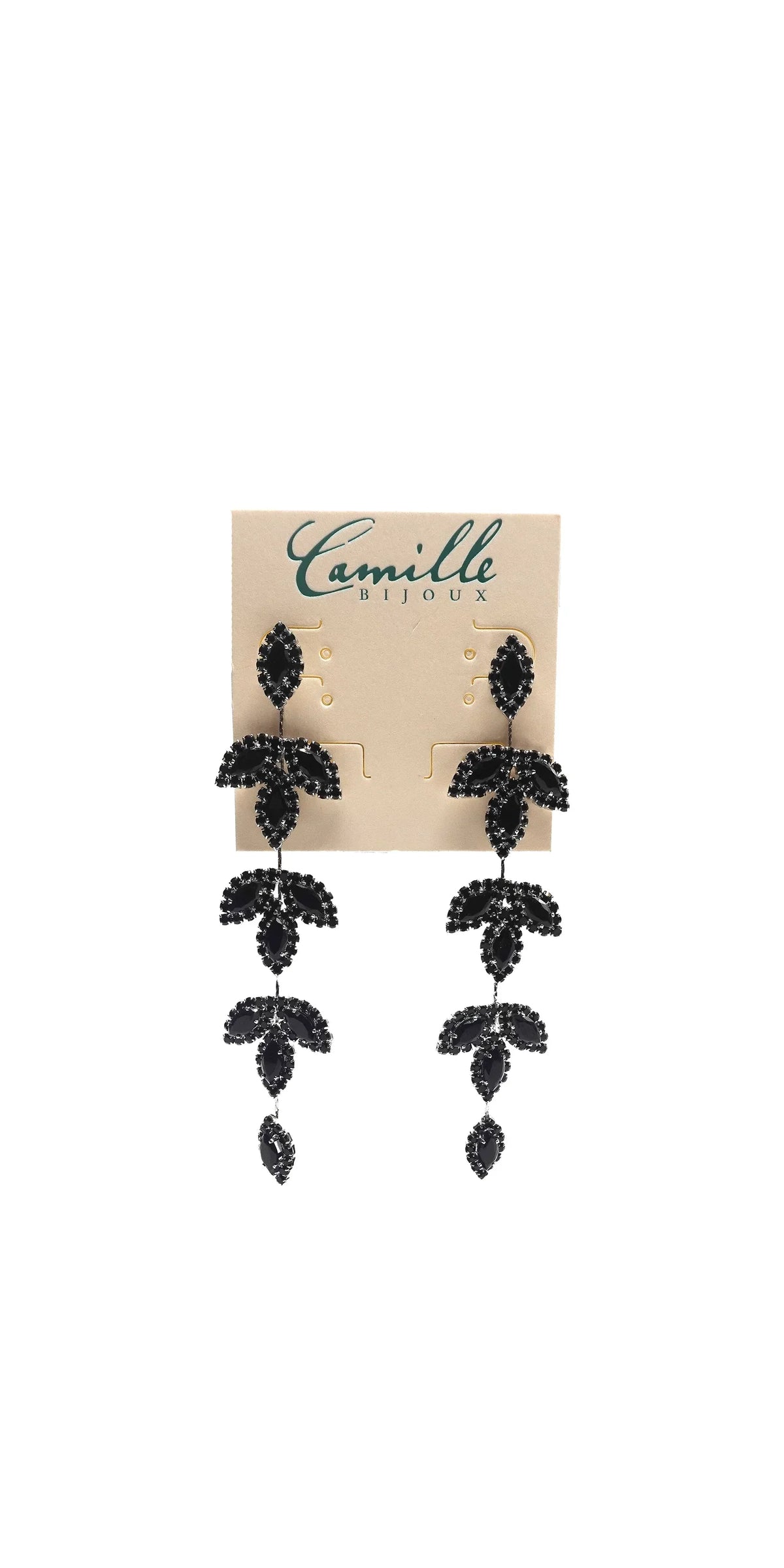 Triple Leaf Linear Drop Earrings