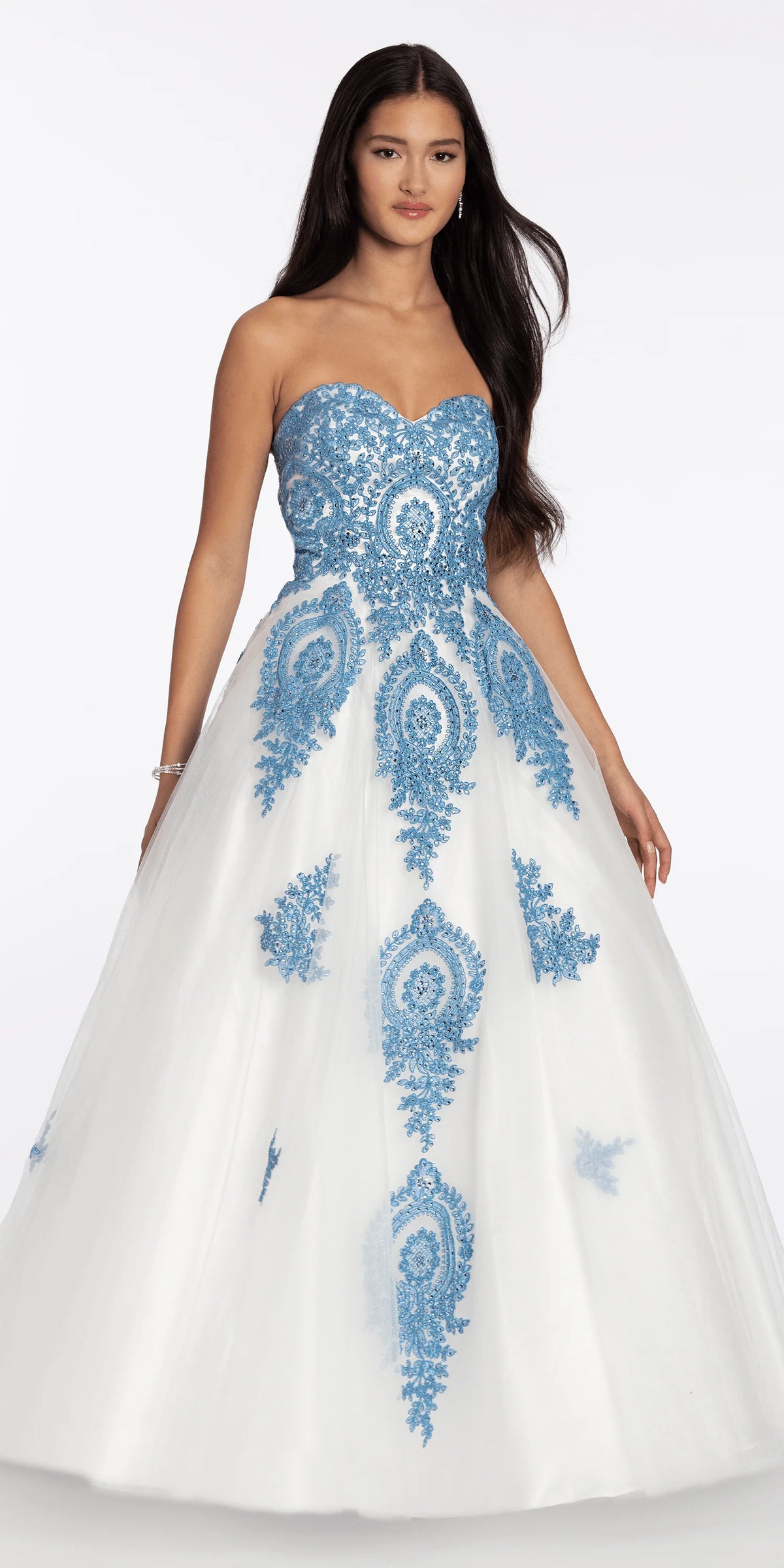 Strapless Beaded Embroidered Tulle Ballgown