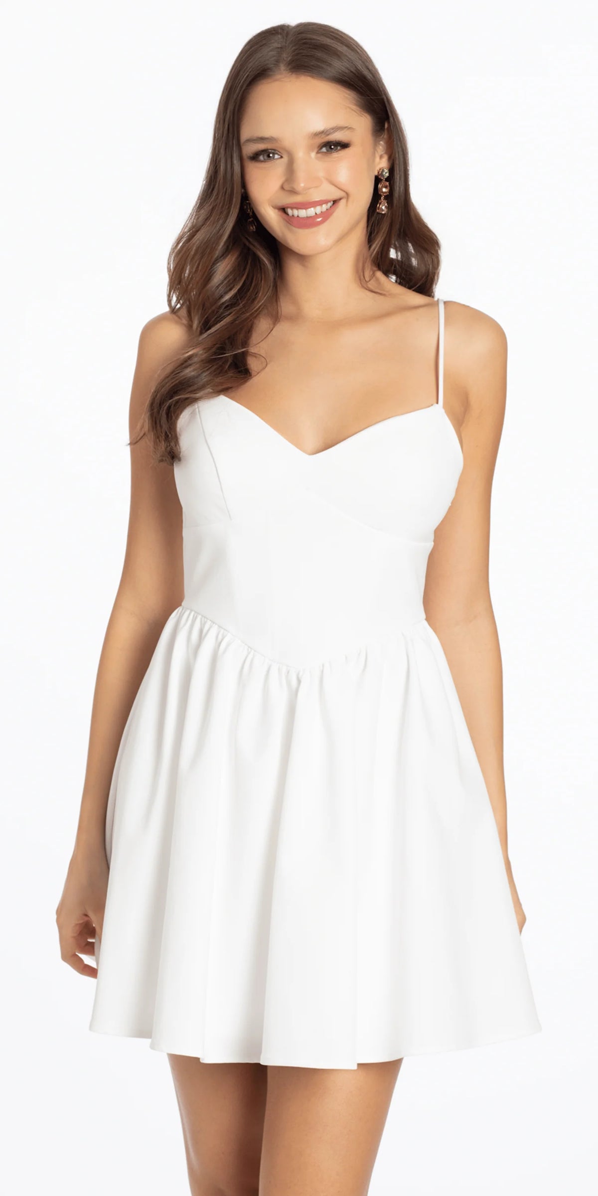 Sweetheart Woven Lace Up Back Fit and Flare Dress