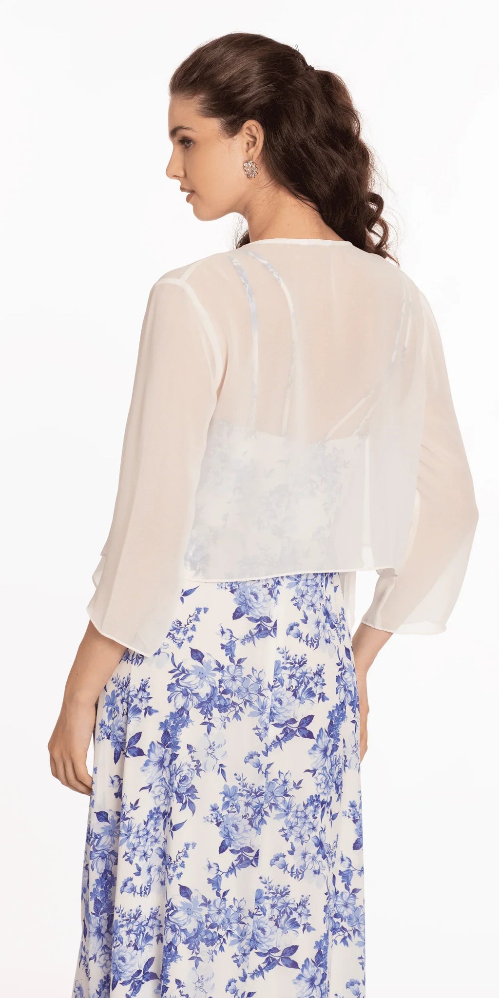 Chiffon Drape Front Jacket with Sleeves