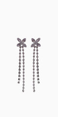 Rhinestone Butterfly Double Stand Earrings