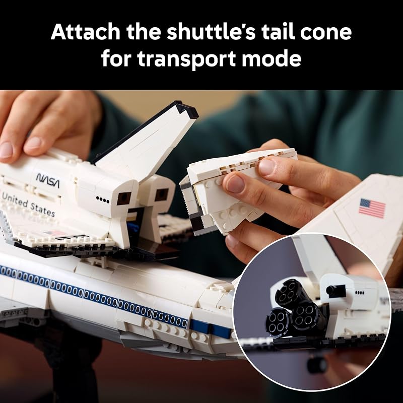 LEGO Icons Shuttle Carrier Aircraft Building Set for Adults Spaceship Airplane Model Kit for Adults Ages 18 Air Space Decor Gift for Birthdays 10360