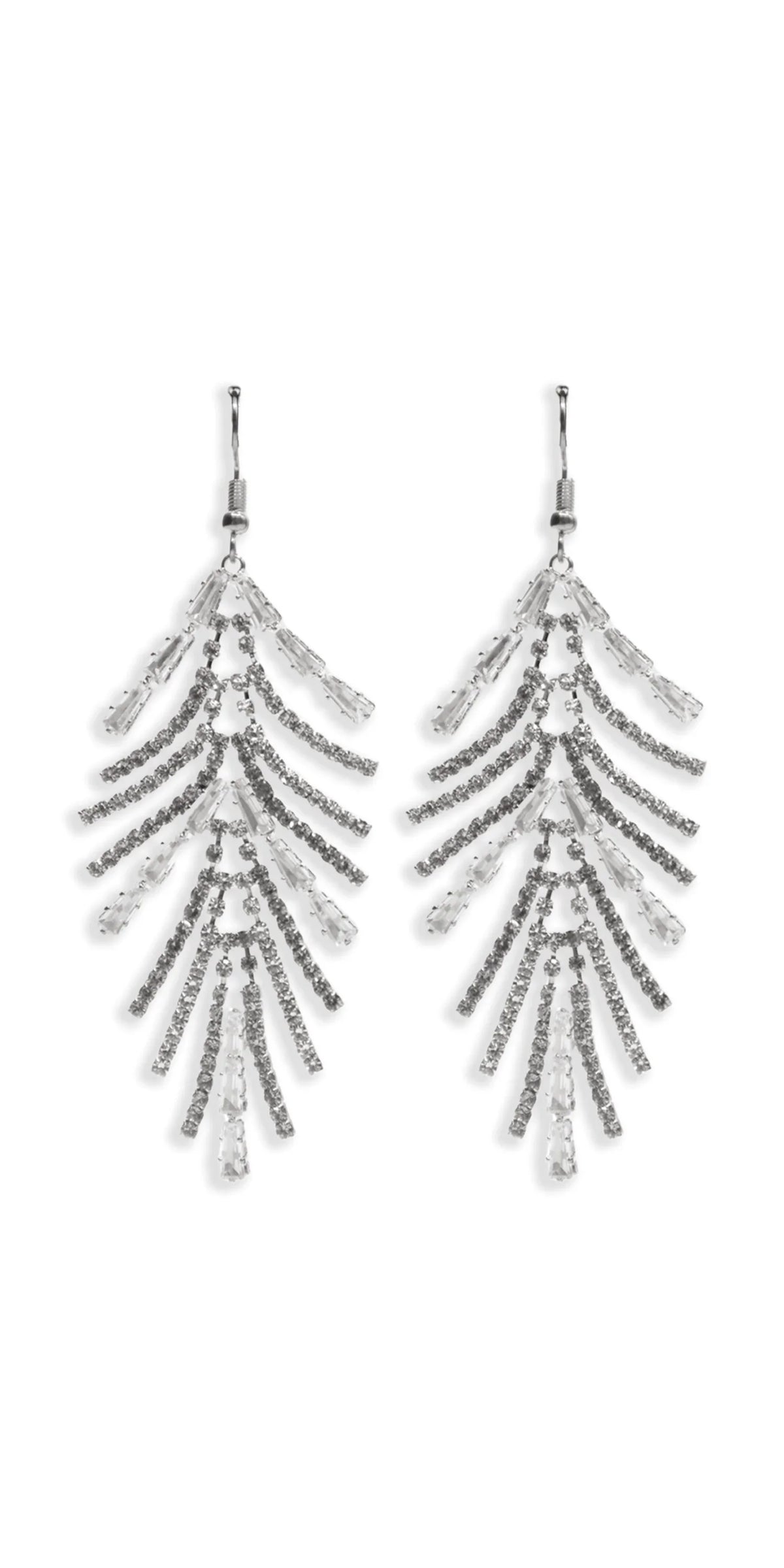 Grand Fan Cubic Zirconia Drop Earrings