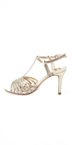 Satin Rhinestone Strappy High Heel Sandal