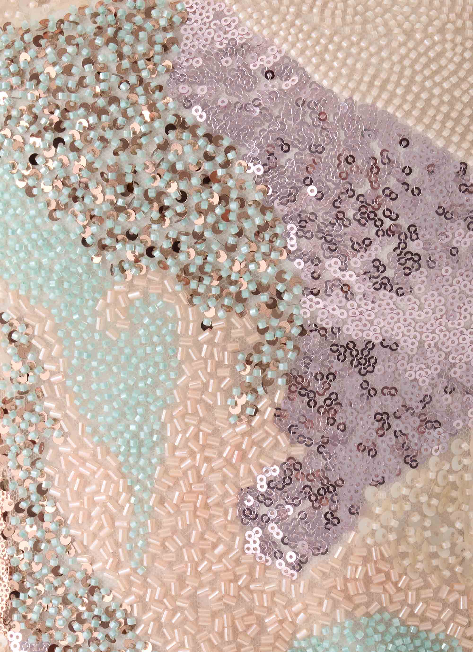 Elyna Beaded Mini Skirt Swirl Sequin