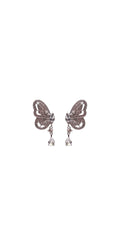 Cubic Zirconia Butterfly Drop Earrings