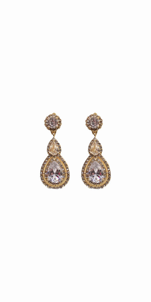 Double Teardrop Halo Earrings