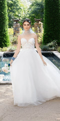 Tulle A Line Dress with 3D Embellished Appliques