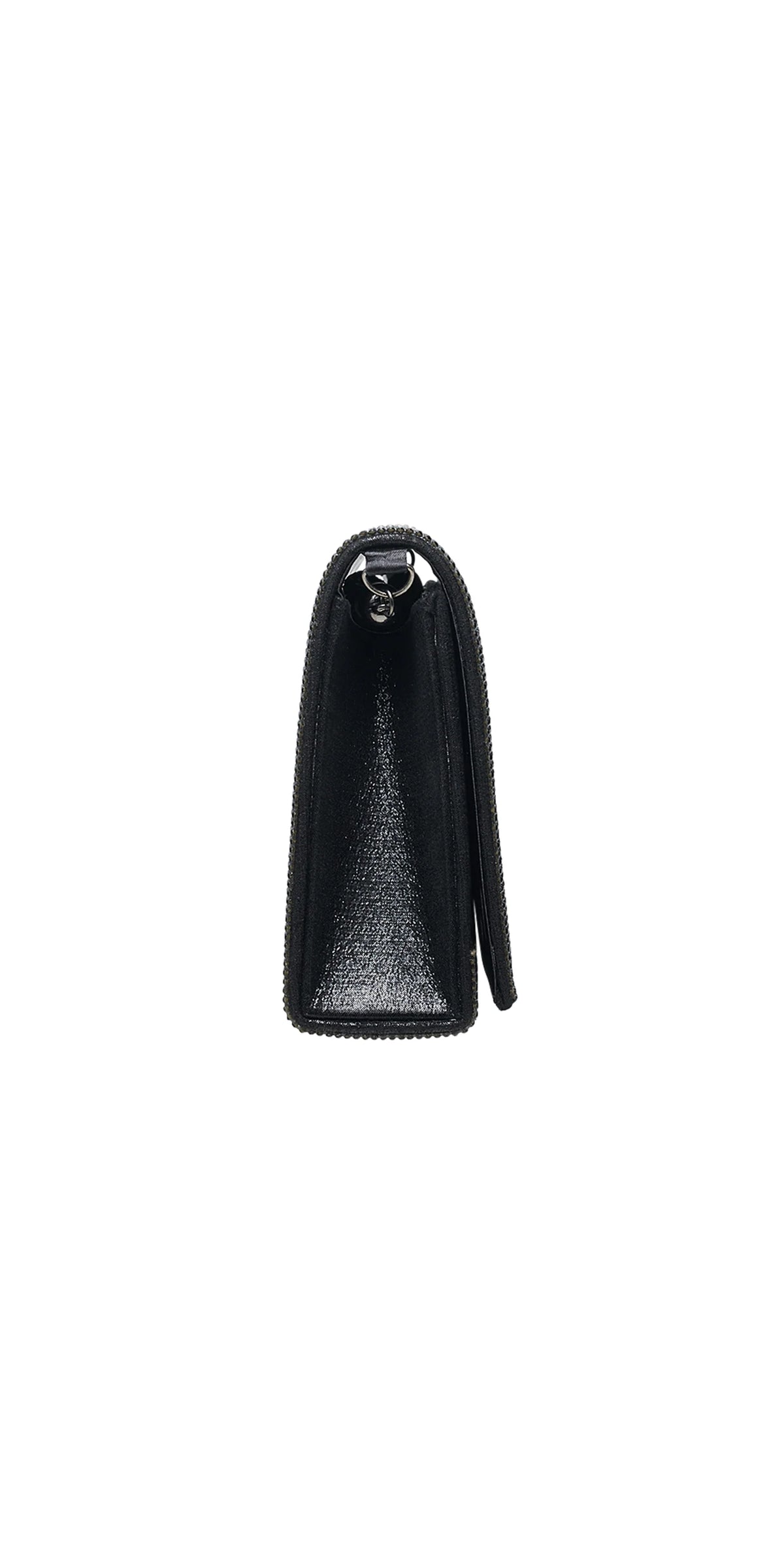 Rhinestone Full Flap Satin Handbag with Detachable Strap
