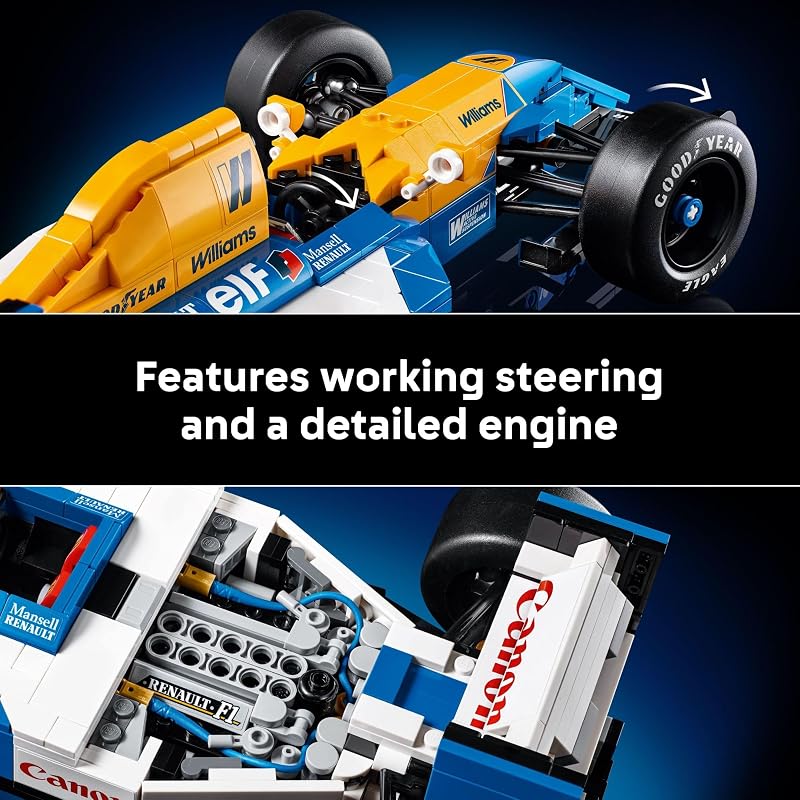 LEGO Icons Williams Racing FW14B Nigel Mansell F1 Model Car Kit Building Set for Adults Ages 18 F1 DIY Craft for Display Gifts for Birthdays 10353