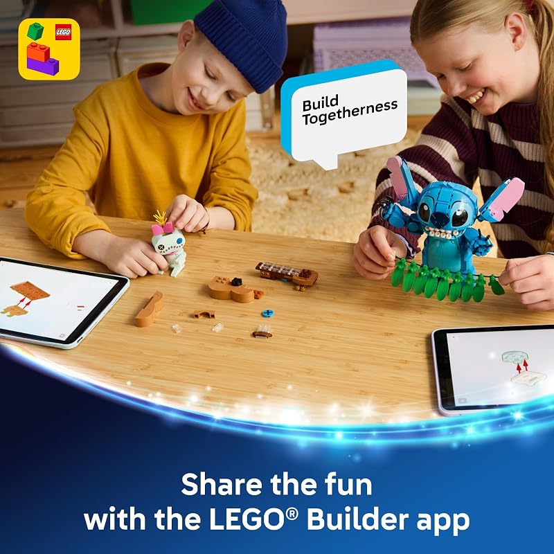 LEGO Disney Stitch Scrump 43296 Building Toys for Girls Boys Ages 9 Stitch Display Set for Bedroom Decor Fun Activity for Kids 713 pieces Gift Idea