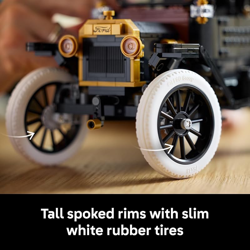 LEGO Icons Ford Model T Building Set for Adults Collectible Kit with Detailed Features for Bedroom Home Office or Shelf Decor Gift for Men Women Car Fans Ages 18 11376