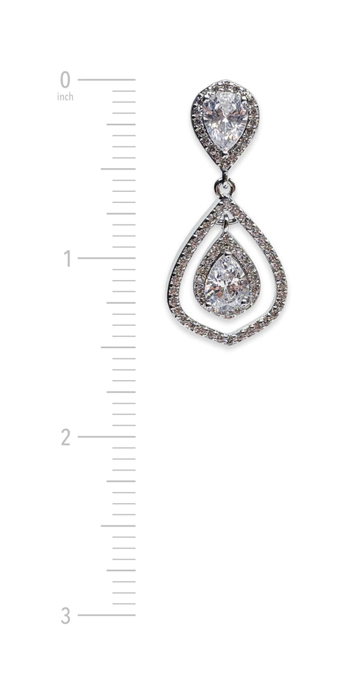 Double Teardrop Cubic Zirconia Earrings
